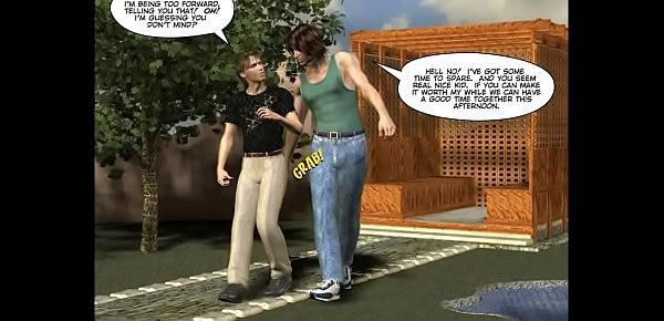  The hooker walk 3D Gay Cartoon Animated Comics